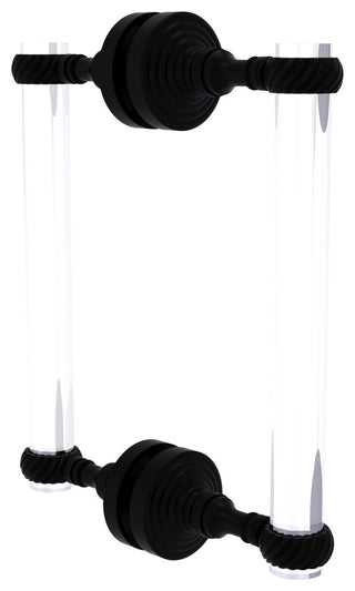 Pacific Grove 8" Twist Accent Back to Back Shower Door Pull, Matte Black