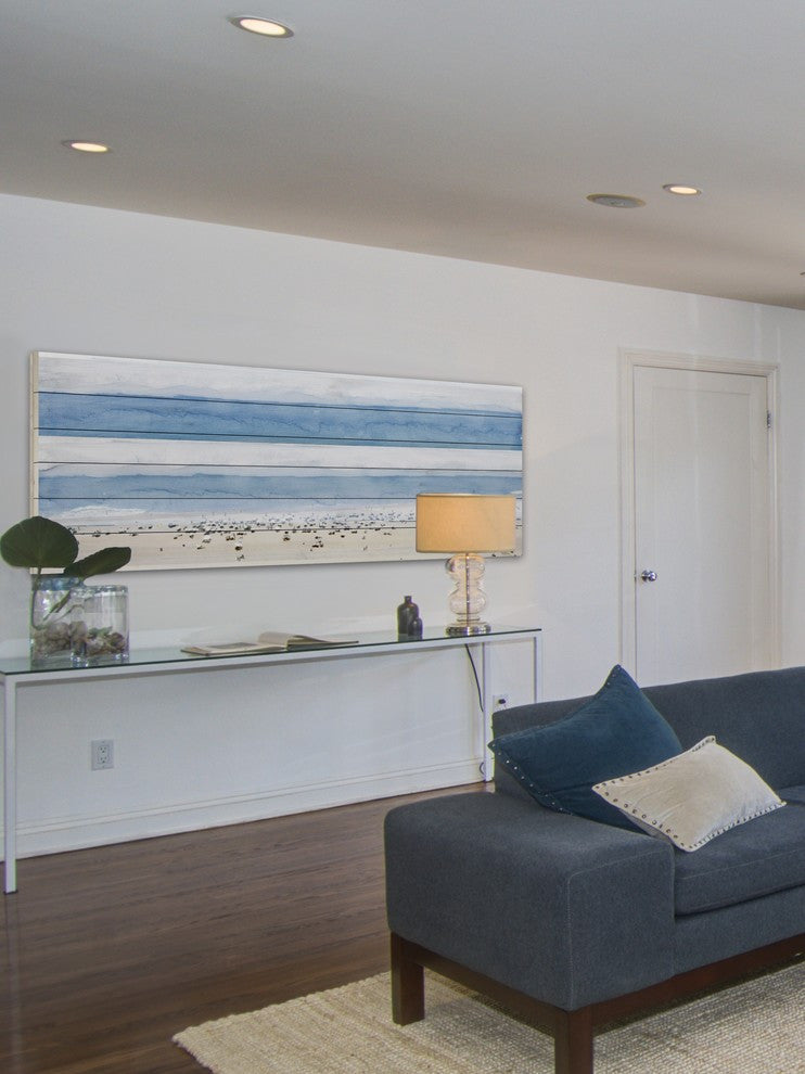 "House Ipanema" Print on White Wood, 60"x20"