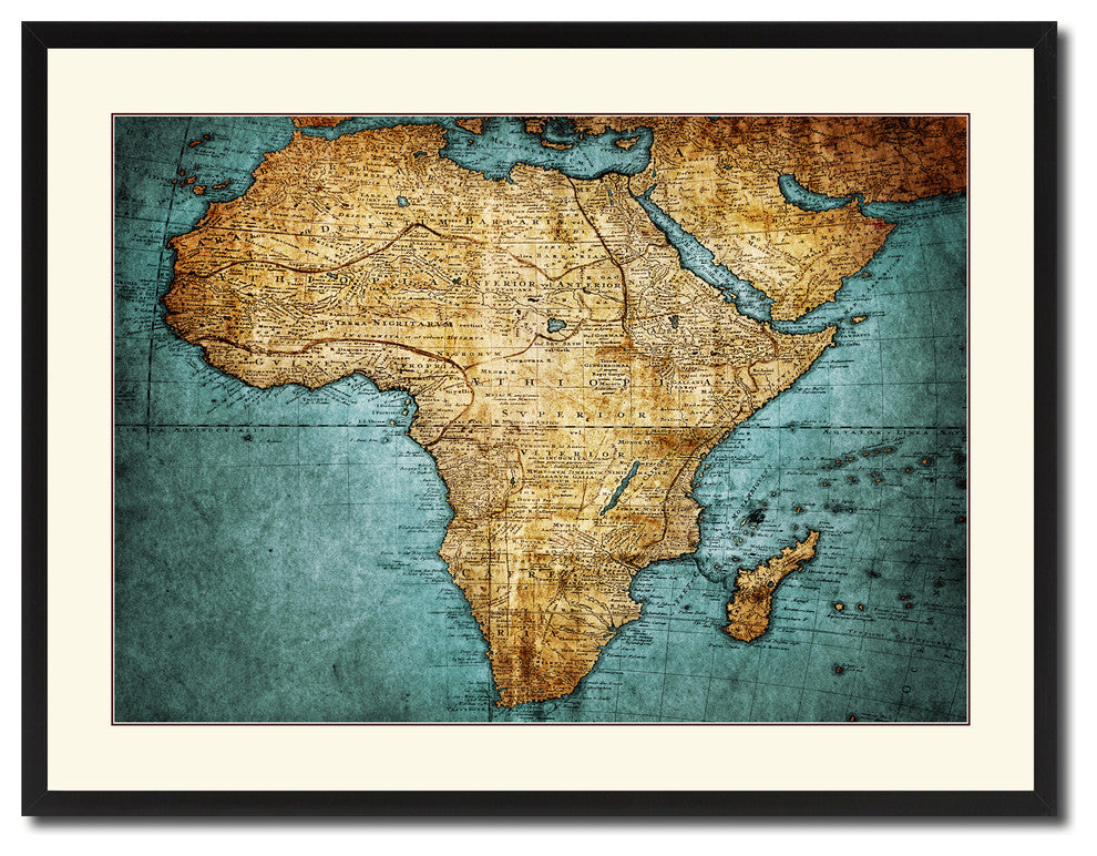Africa Mapmaker Vintage Antique Map Wall Art, 28"x37"