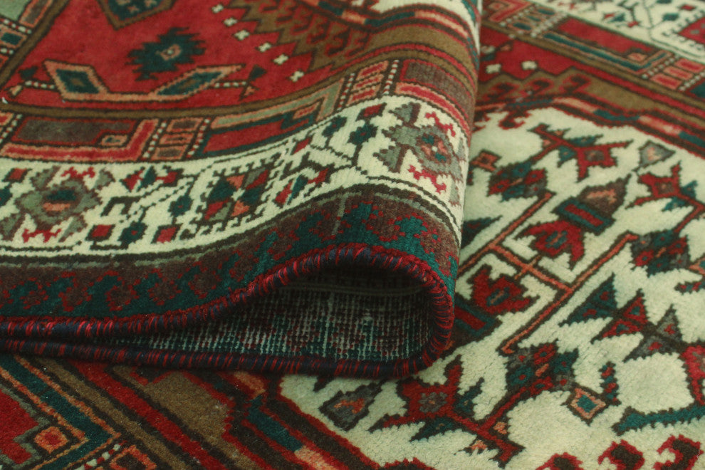 Fine Vintage Distressed Nawfal Rust/Ivory Runner, 3'3x10'8