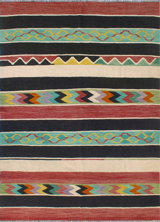 Modern Flatweave Albina Red/Black Rug, 5'8x8'4