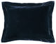 Stella Faux Silk Velvet Flanged Dutch Euro Pillow, 27"x39", Midnight Blue