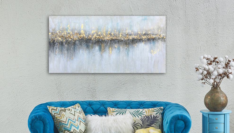 "Glowing From Afar" Hand Painted Canvas Art, Wrapped Canvas Painting