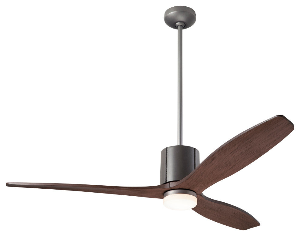 LeatherLuxe Fan, Graphite/Gray, 54" Mahogany Blades With LED, Remote Control