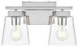 2 Light Chrome And Clear Bath Sconce