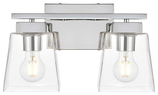 2 Light Chrome And Clear Bath Sconce