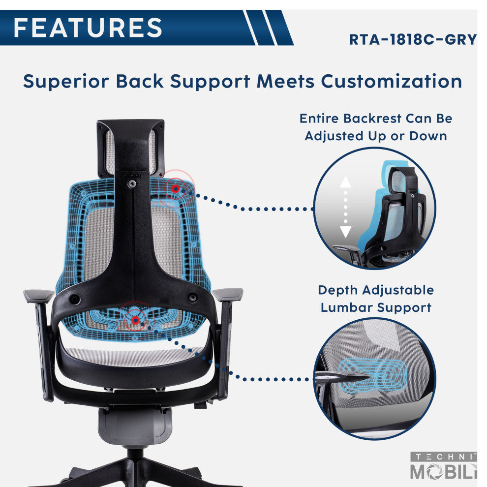 Lux Ergonomic Executive Chair, Gray