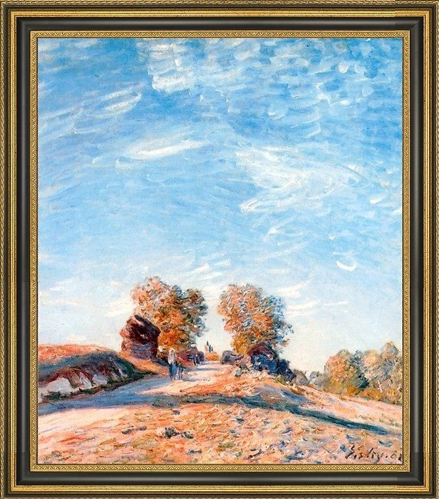 Alfred Sisley Hill Path in Sunlight Framed Premium Canvas Print, 16"x20"