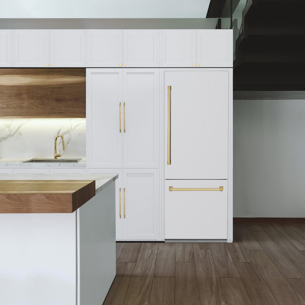 ZLINE Refrigerator With Internal Water, White Matte With Gold, RBIV-WM-30-G