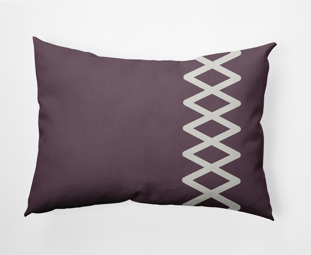 14x20" Zipper Stripe Nautical Decorative Indoor Pillow, Dusty Purple