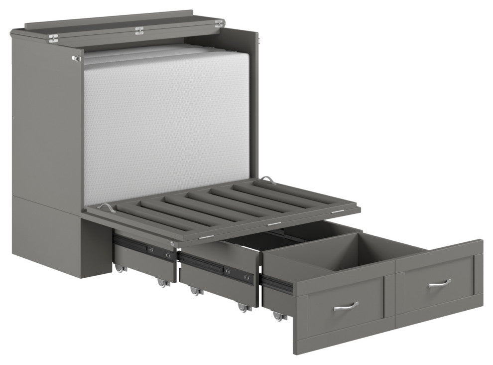 Hamilton Murphy Bed Chest Twin Extra Long Gray With Charging Station