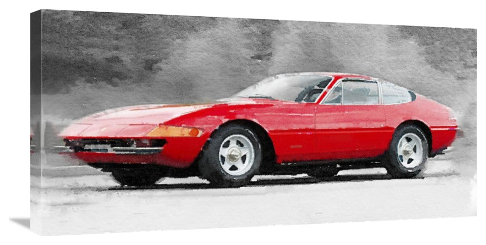 "1968 Ferrari 365 GTB4 Daytona Watercolor" Fine Art Print