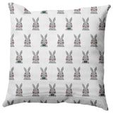 Bunny Fluffle Easter Decorative Throw Pillow, Ocean Abyss Green, 16x16"
