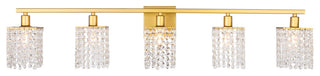 Elegant Lighting LD7014 Phineas 5 Light 42"W Bathroom Vanity - Brass