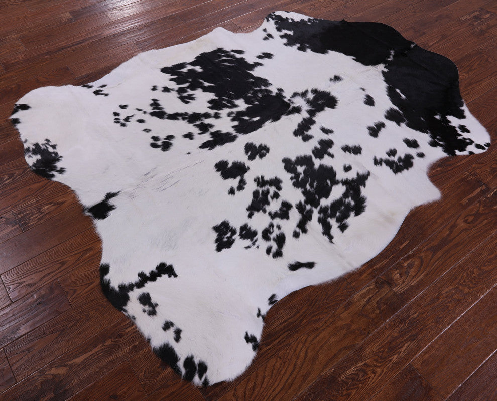 Organic Natural Hair-On Cowhide Area Rug 6' 11" X 5' 6" C1496