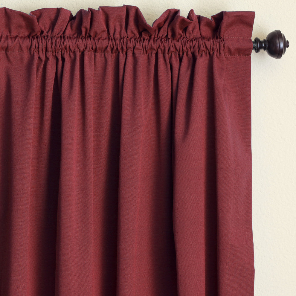 Blazing Needles 108"x52" Twill Curtain Panels, Set of 2, Ruby Red