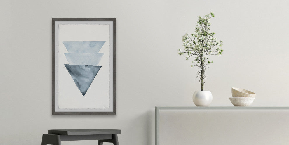 "Triangles Overlap" Framed Painting Print, 24"x36"