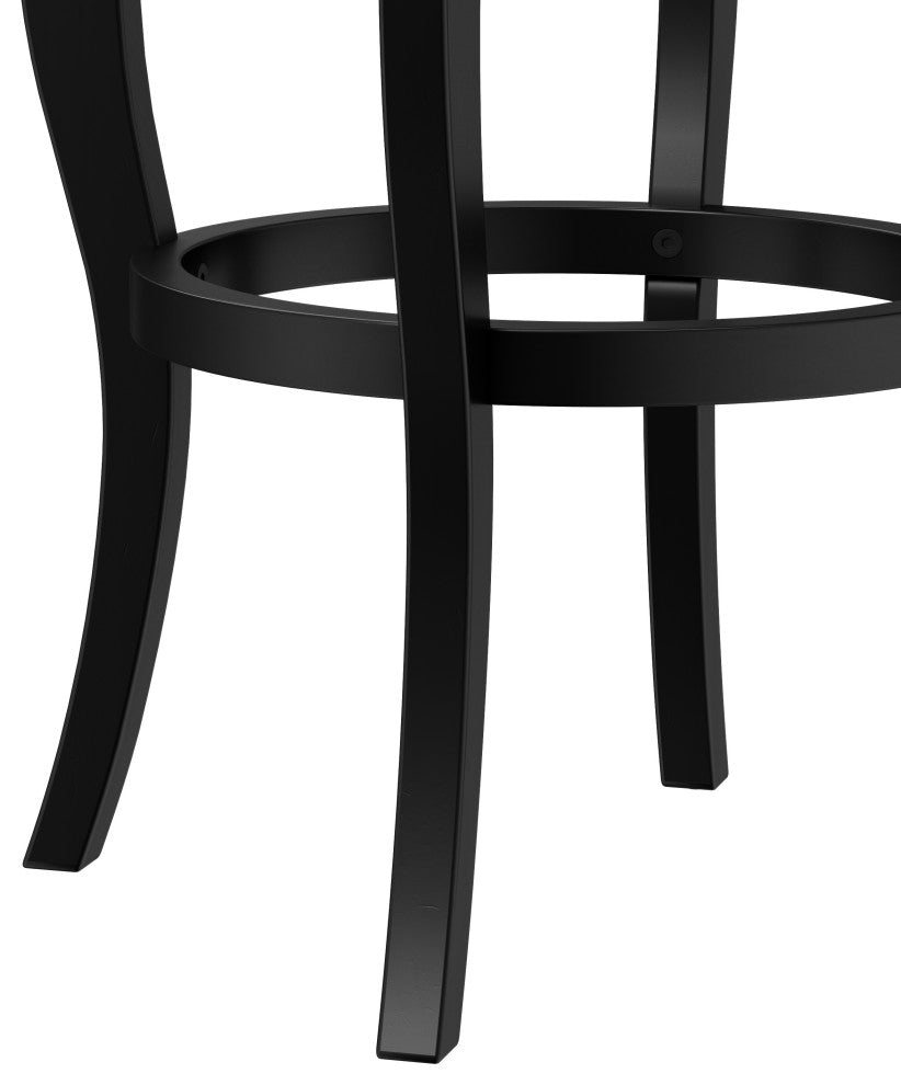 Hillsdale Ellendale Wood Swivel Stool, Curved X-Back, Black, Bar Height