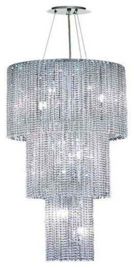 Elegant Moda Foyer Hall Light, Chrome Finish With Royal Cut Crystal