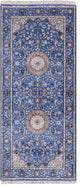 2' 9" X 6' 4" Runner Hand Knotted Persian Nain Wool & Silk Rug - Q13117