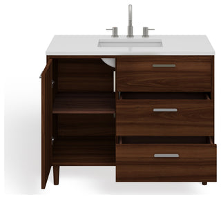 The Darby Bathroom Vanity, Walnut, 42", Single Sink, Freestanding