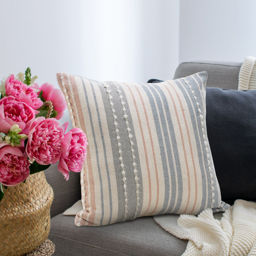 Delicate Textured Striped Throw Pillow