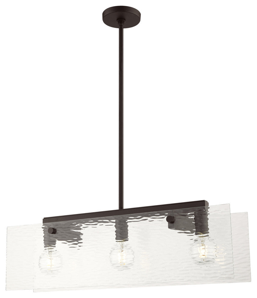 Livex Lighting Ashcroft 3 Light Bronze Linear Chandelier