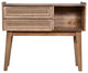 Benzara UPT-272542 2 Drawer Mango Wood Rectangular Console Table, Natural Brown