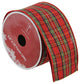 Red & Green Plaid Wired Christmas Craft Ribbon