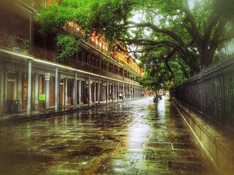 New Orleans "Wet Upper Square" Stretched Canvas Giclee, 18"x24"