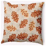 20" x 20" Retro Leaves Indoor/Outdoor Polyester Throw Pillow, Sienna