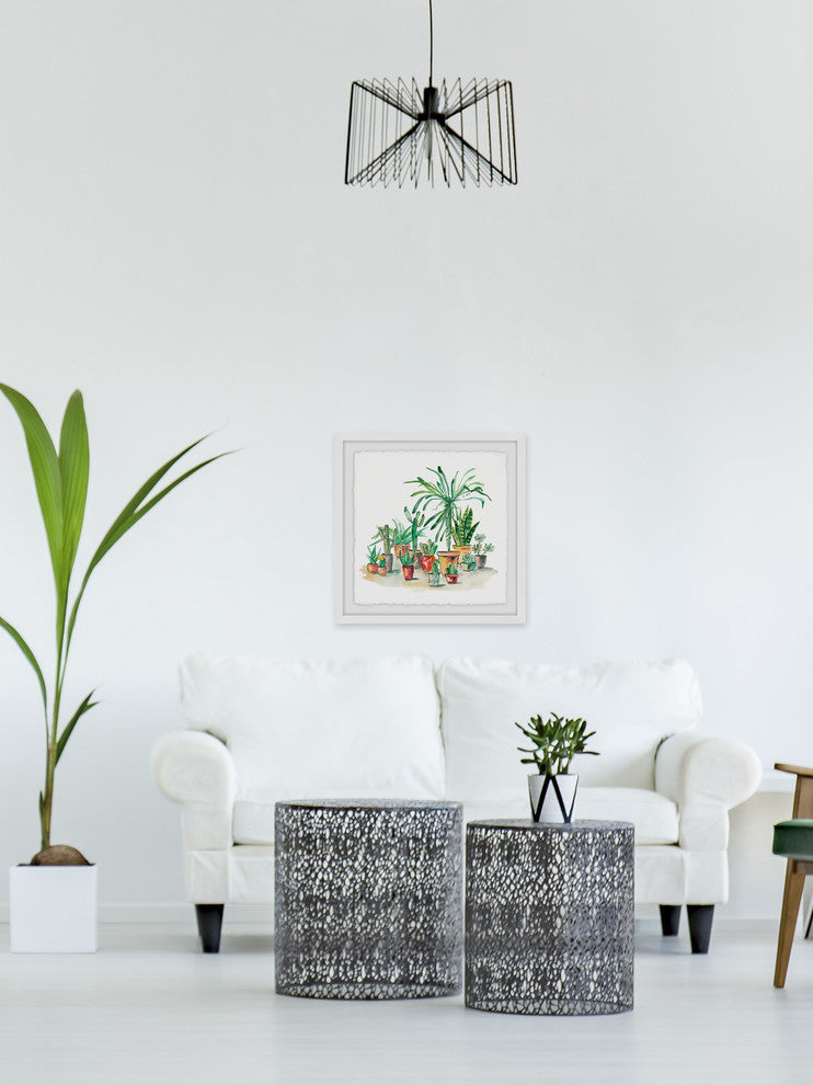 "Desert Plants" Framed Painting Print, 32"x32"