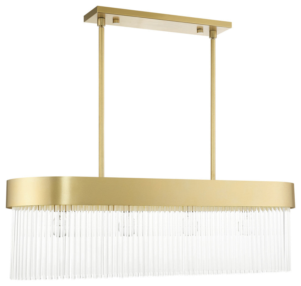 Livex Lighting Norwich 4 Light Soft Gold Linear Chandelier