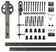 Sliding Barn Door Hardware for Single Door, Black Wheel Design, 12'