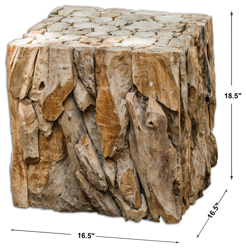 Uttermost Teak Root Bunching Cube