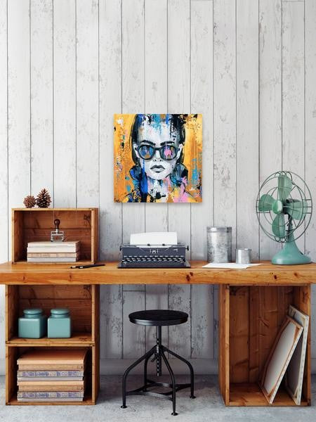 "Serious Chic" Painting Print on Wrapped Canvas, 48"x48"