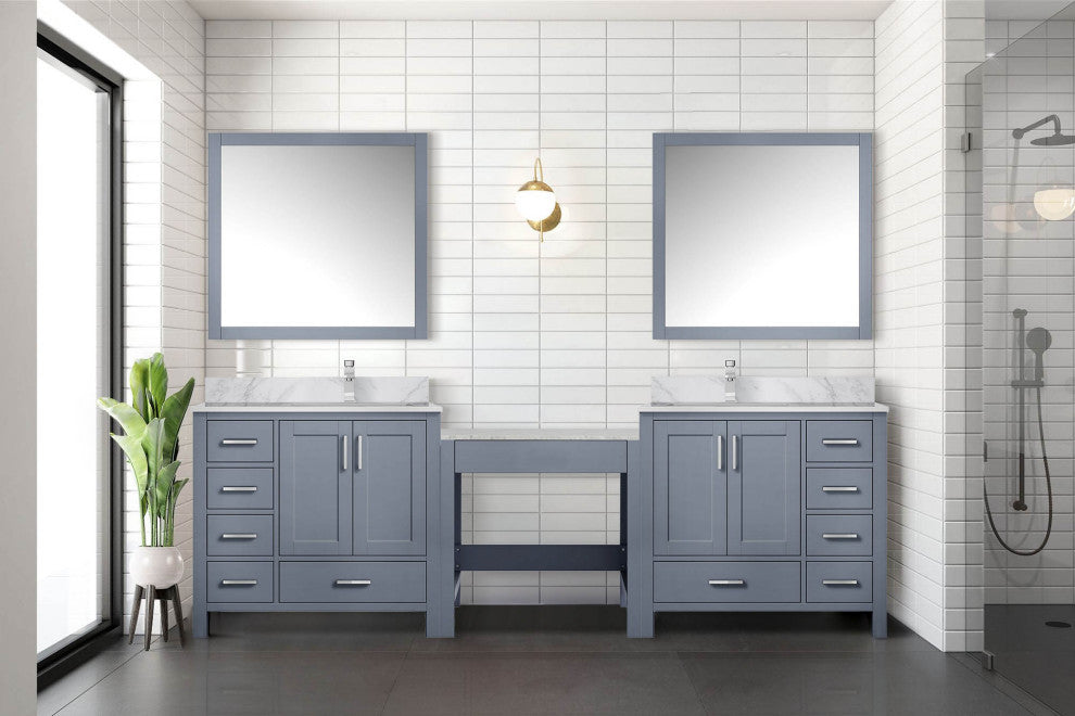 Lexora Coraline Double Bath Vanity Dark Gray 102 With Countertop & Mirror