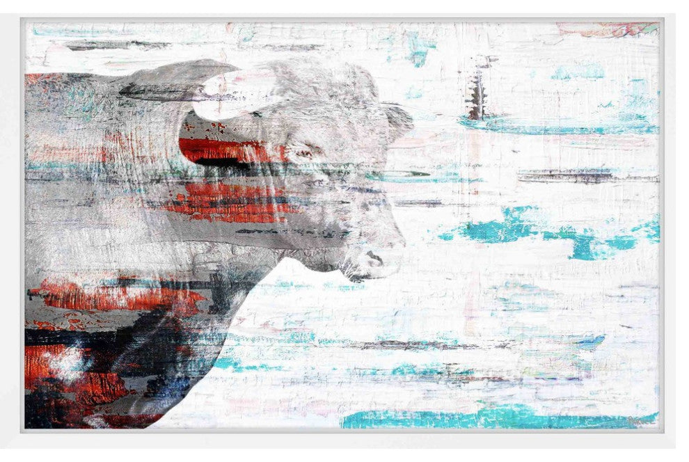 Parvez Taj "Red Bull Profile" Framed Painting Print, 30"x20"