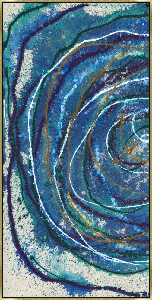 24x48 All Mixed Up V, Framed Artwork, Gold