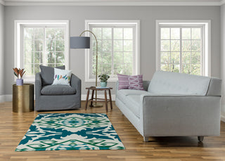 Fancy Design Soft Chenille Area Rug, Teal, 4'x6'