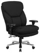 Heavy Duty 400 lb. Rated Black Fabric Executive Swivel Chair With Lumbar Knob