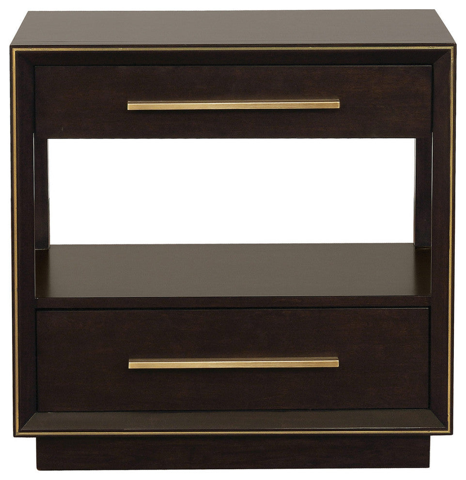 2-Drawer Nightstand, Smoked Peppercorn