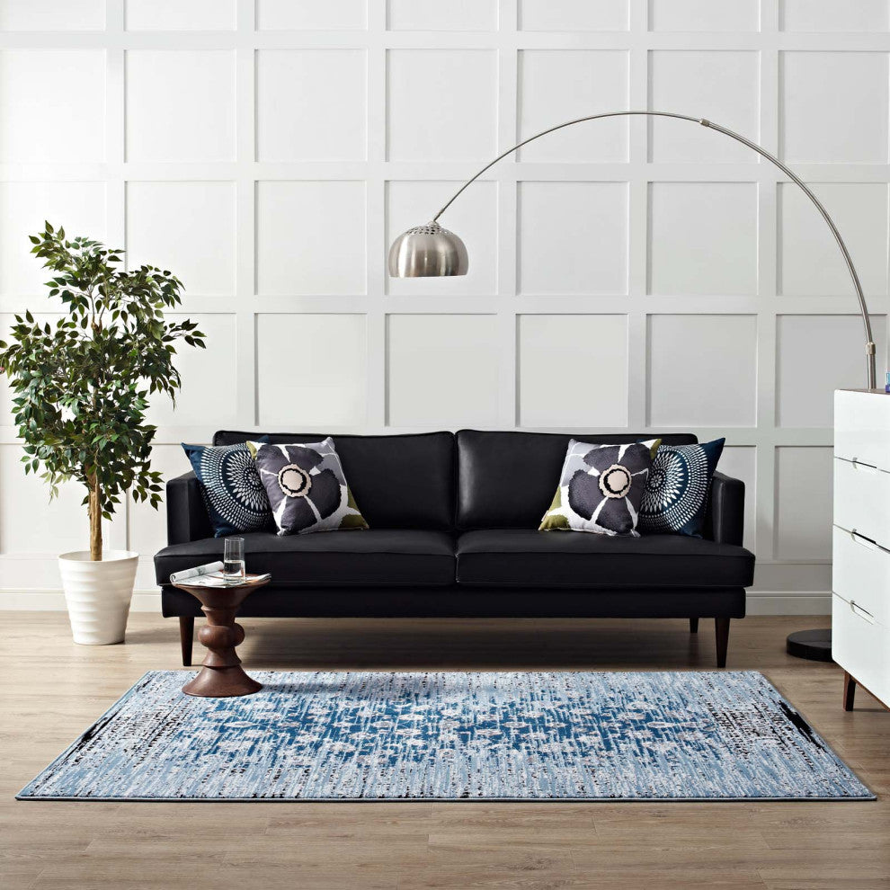 Chiara Distressed Floral Lattice Contemporary 8x10 Area Rug R-1131A-810