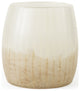 9" Creamy White and Gold Ombre Striped Long Glass Vase