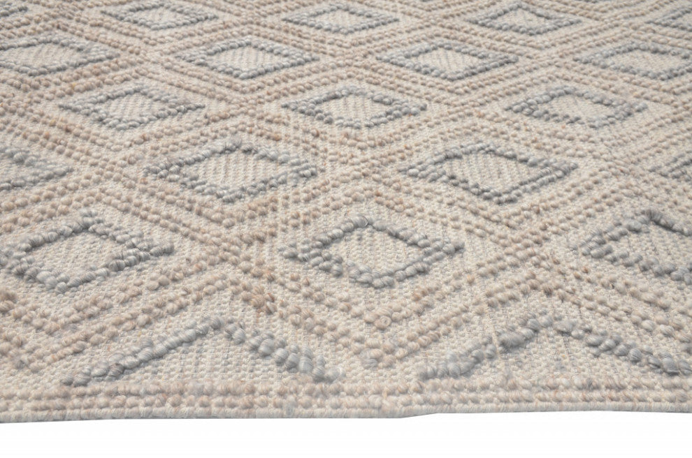 6"x9" Tan Gray Diamond Lattice Modern Area Rug