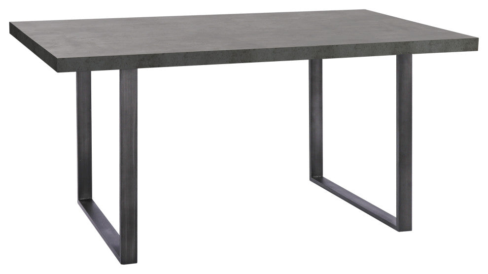Newark Contemporary Dining Table In Gray And Rusted Black