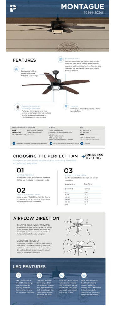 Montague 60" Outdoor Ceiling Fan