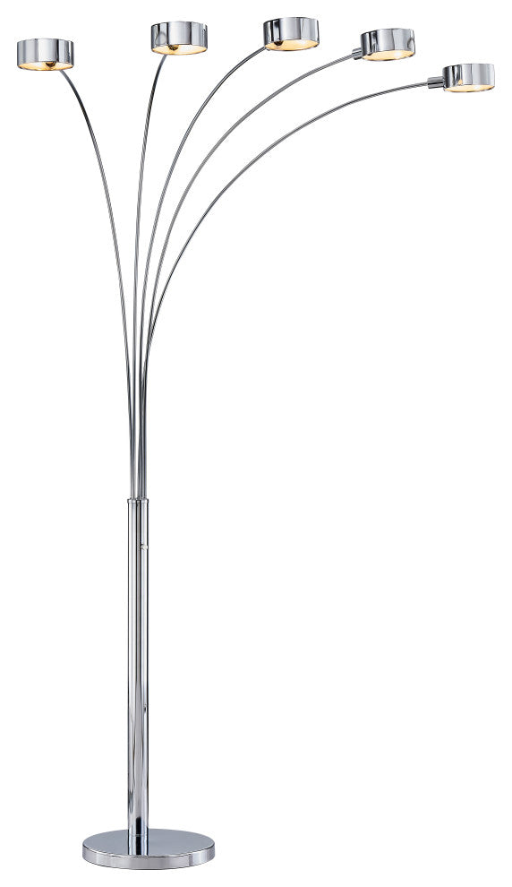 Artiva Micah Arched 88" Floor Lamp W/ Rotatable Shade and Dimmer, Chrome