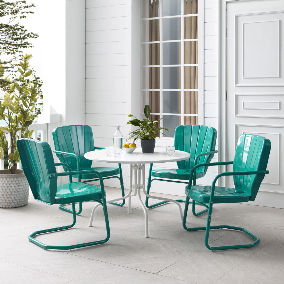 Ridgeland 5-Piece Outdoor Dining Set, Turquoise Gloss