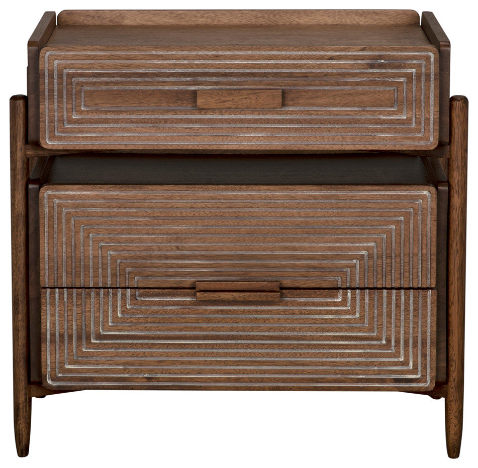 NOIR Furniture - Savino Side Table in Dark Walnut - GTAB970DW